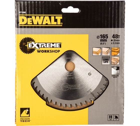 Изображение товара Пильный диск EXTREME по дереву (165х20 мм; 48 WZ) DEWALT DT1090