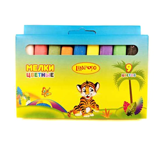 Изображение товара Набор цветных мелков Limpopo 9 шт. БП-00001540 Мел215