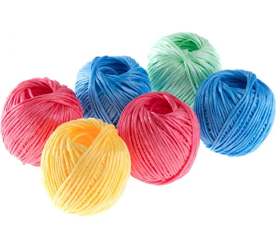 Изображение товара Набор шпагатов полипропиленовых СИБРТЕХ 6 шт.х 60 м разные цвета 1200 текс 50 кгс Рос 93884
