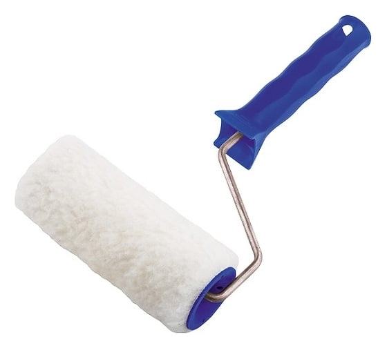 Изображение товара Валик СИБРТЕХ из искусственного меха с ручкой, 150 мм, ворс 15 мм, D - 48 мм, полиэстер 80112