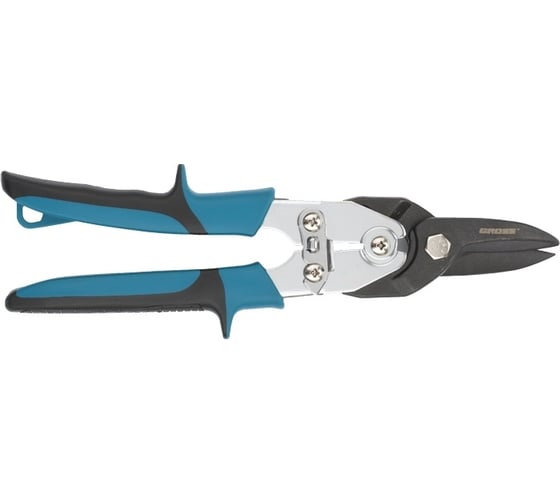 Изображение товара Усиленные прямые ножницы по металлу GROSS PIRANHA 255 мм, сталь-СrMo, двухкомпонентные рукоятки 78347