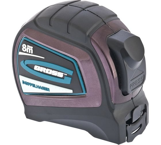 Изображение товара Рулетка Doppelhaken 8мx25мм, двухсторонний зацеп, нейлон, двуст.шкала GROSS 31125