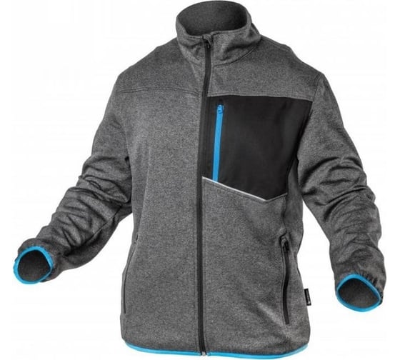 Изображение товара Рабочая толстовка HOEGERT TECHNIK Nister серый/меланж/синяя, р. 2XL/56 HT5K900-2XL