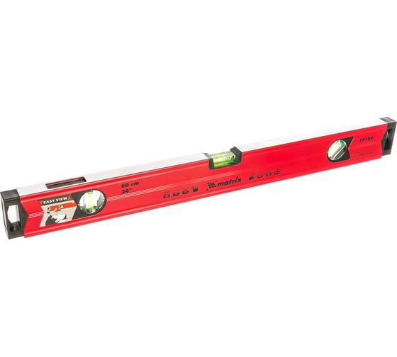 Изображение товара Алюминиевый уровень MATRIX 600 мм, фрезерованный, 3 глазка (1 зеркальный), усиленный 34706