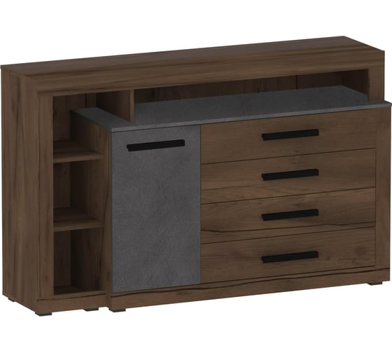 Изображение товара Тумба с дверью и 4 ящиками Мебельград Глазго спальня, таксония/металл бруклин 40715_1