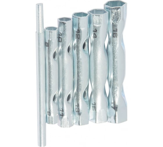 Изображение товара Набор торцевых ключей-трубок SPARTA 8x17 мм, вороток, оцинкованные, 6 шт. 137405