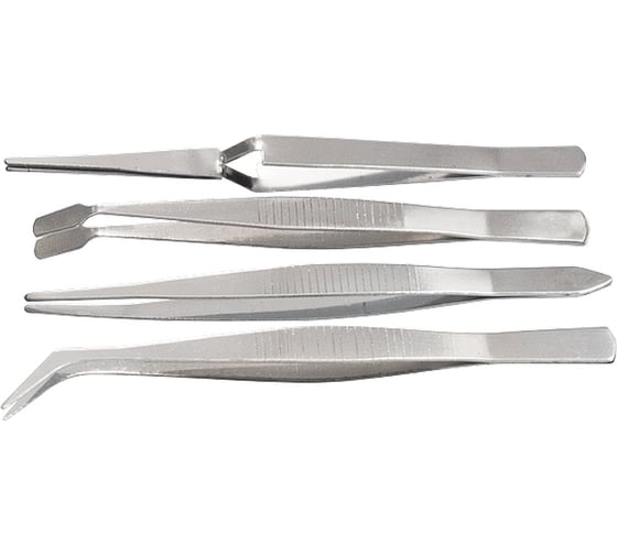 Изображение товара Набор пинцетов из нержавеющей стали SPARTA 4 шт 914845