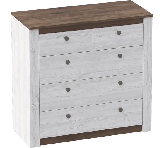 Изображение товара Комод Мебельград Даллас спальня, 5 ящиков, дуб винтерберг/таксония 55443_1