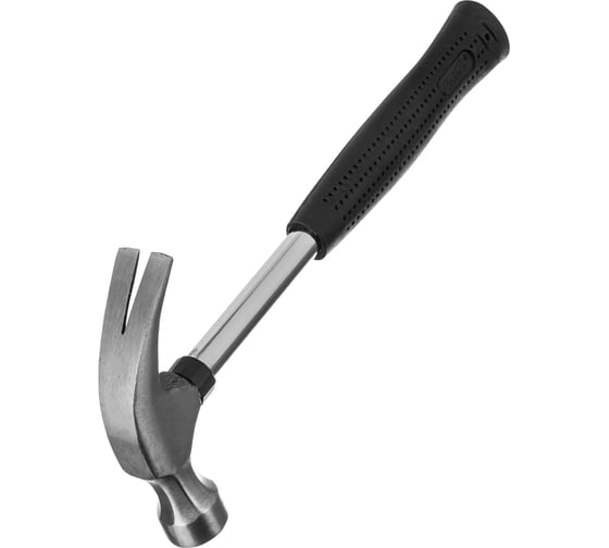 Изображение товара Молоток-гвоздодер SPARTA 450 г, боек 27 мм, металлическая трубчатая обрезиненная рукоятка 104405