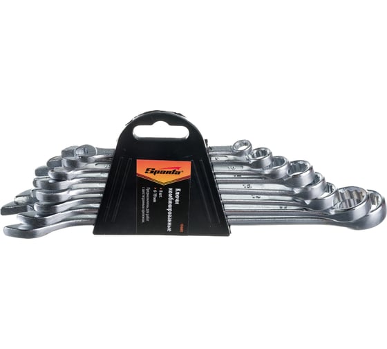 Изображение товара Набор комбинированных ключей SPARTA 6-19 мм, хромированные, 8 шт. 154605