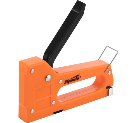 Изображение товара Мебельный пластиковый степлер SPARTA со скобами 100 шт., тип скобы 53, 4-8 мм 42001