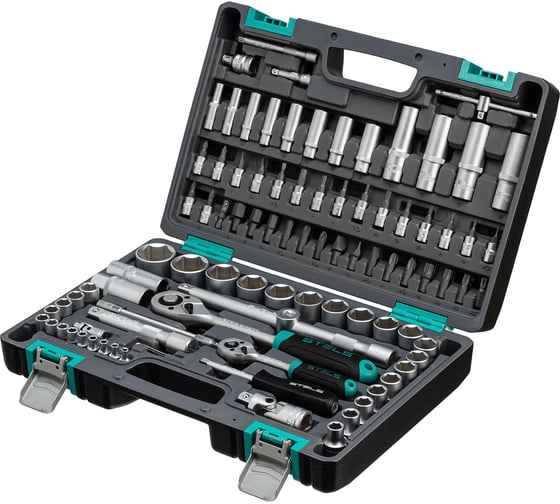Изображение товара Набор инструментов STELS 1/2, 1/4 CrV, пластиковый кейс 94 предм. 14106
