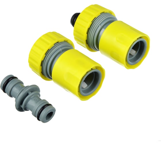 Изображение товара Набор для полива INBLOOM 2 коннектора диаметр 3/4 + соединитель штуцерный, пластик 167-039