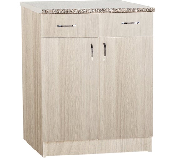 Изображение товара Рабочий стол SANTREK ширина 80 см цвет ясень шимо светлый 2 ящика, стол гранит ЛДСП 110403