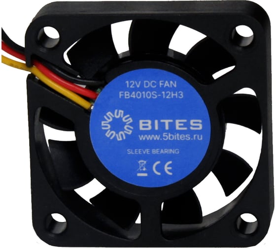 Изображение товара Вентилятор 5bites 40x40x10мм, подшипник скольжения, 6000rpm, 23 дБ, 3pin FB4010S-12H3