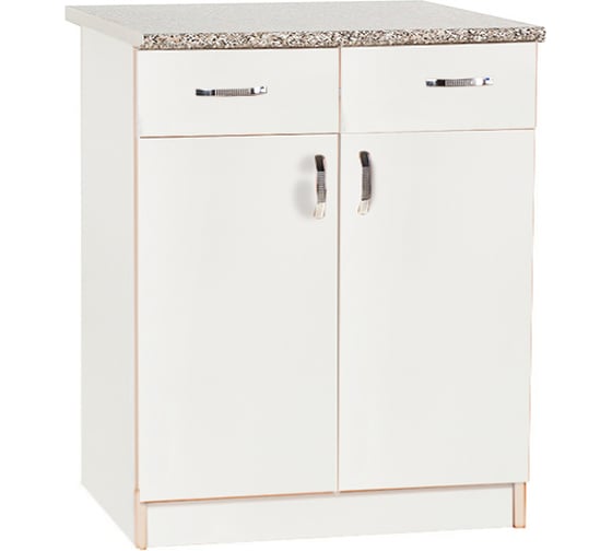 Изображение товара Рабочий стол SANTREK ширина 80 см цвет белый 2 ящика, стол гранит ЛДСП 26456