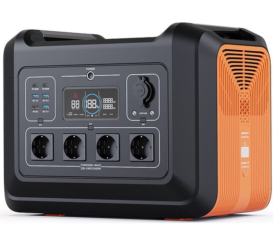 Изображение товара Портативная электростанция TopOn 2232 Втч lfp 4 розетки 220 В 2400 Вт, авторозетка 120 Вт, 2 dc, 2 type-c pd 60 Вт, 3 usb qc 18 Вт usb 10 Вт TOP-X2400