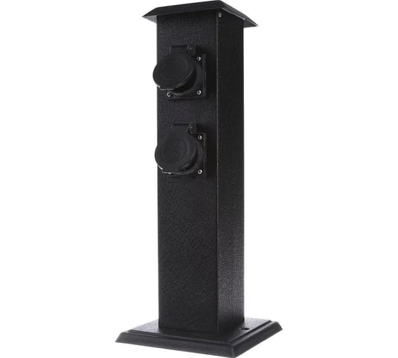 Изображение товара Розетка для улицы Inrior уличная розетка, влагозащитная ip44, на 4 euro розетки, черная SIMPLE-04-20