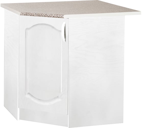 Изображение товара Угловой рабочий стол SANTREK 85x85 см 1 дверь ясень белый фасад МДФ столешница цвет дуб вотан 282744