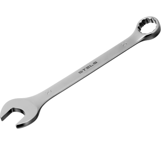 Изображение товара Комбинированный ключ STELS 27 мм, CrV, матовый хром 15218