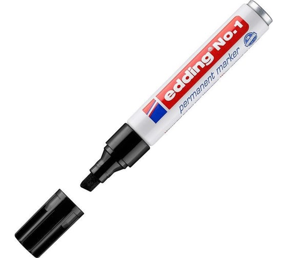 Изображение товара Перманентный маркер, заправляемый, черный, клиновидный наконечник 1-5мм Edding E-1#1
