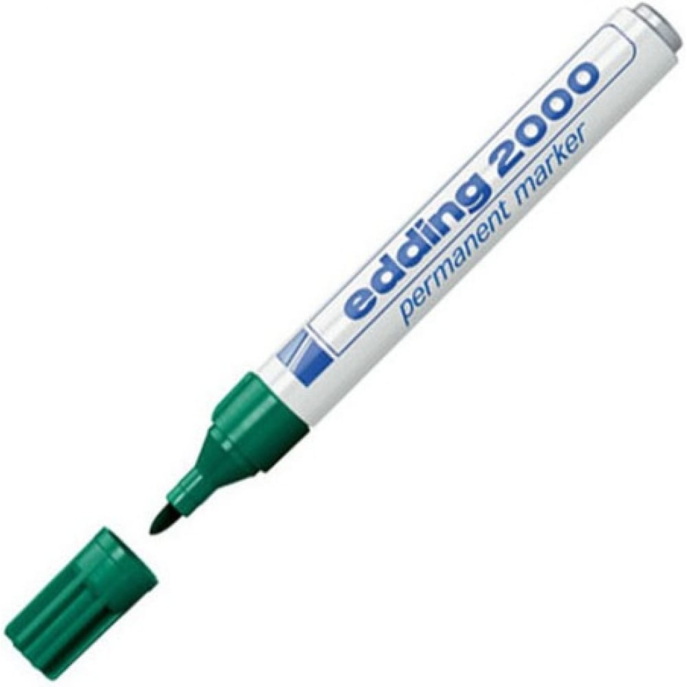 Перманентный маркер, зеленый, круглый наконечник 1.5-3мм edding e-2000-4  - купить со скидкой