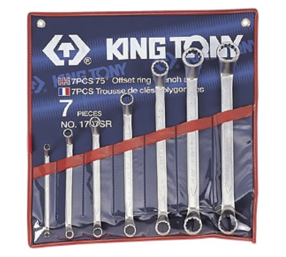 Изображение товара Набор накидных ключей KING TONY 1/4"-9/8", 7 шт. 1707SR