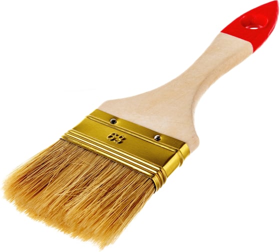 Изображение товара Плоская кисть, светлая щетина, деревянная ручка, 63мм Зубр УНИВЕРСАЛ-ОПТИМА 01099-063_z01