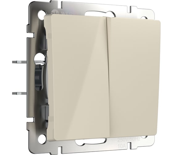 Изображение товара Двухклавишный выключатель WERKEL с самовозвратом (слоновая кость) a062573