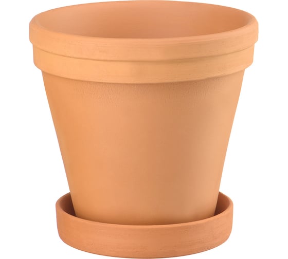 Изображение товара Керамический горшок с подставкой Вещицы конус, , 0.5 л, терракотовый GKL-3-1
