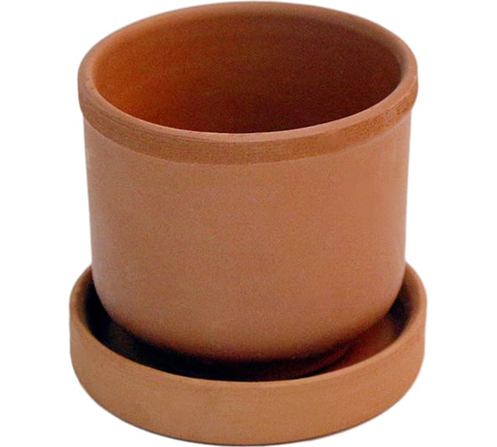 Изображение товара Керамический горшок с подставкой Вещицы 0.3 л, терракотовый GKL-1-1