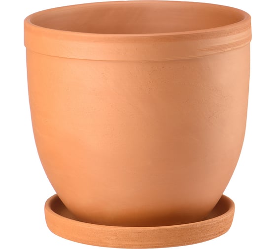 Изображение товара Керамический горшок с подставкой Вещицы 2 л, терракотовый GKL-109a