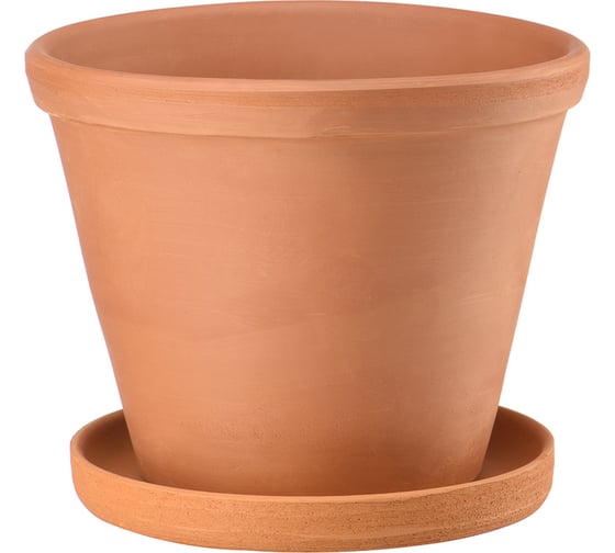 Изображение товара Керамический горшок с подставкой Вещицы конус, 1.5 л, терракотовый GKL-3-2