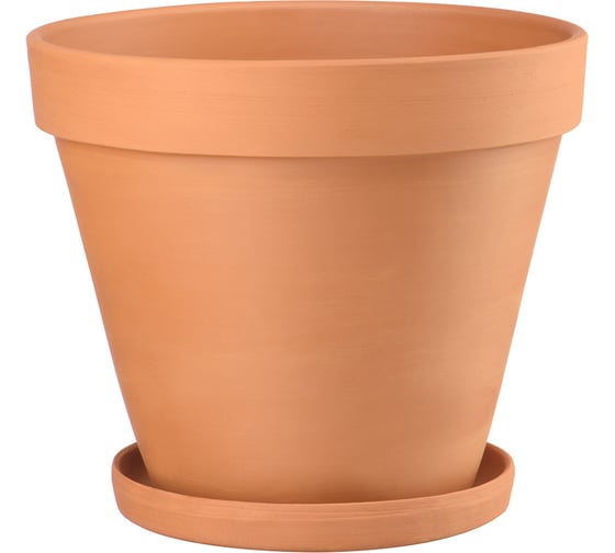 Изображение товара Керамический горшок с подставкой Вещицы конус, 2.5 л, терракотовый GKL-3-4