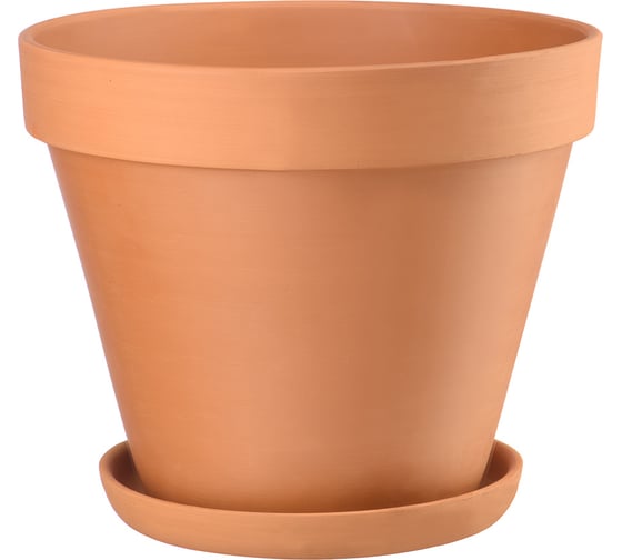 Изображение товара Керамический горшок с подставкой Вещицы конус, 4 л, терракотовый GKL-3-5