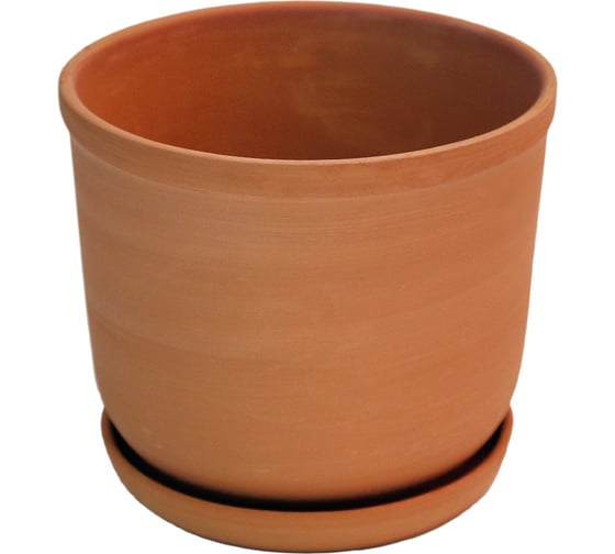Изображение товара Керамический горшок с подставкой Вещицы 2.5 л, терракотовый GKL-153-1