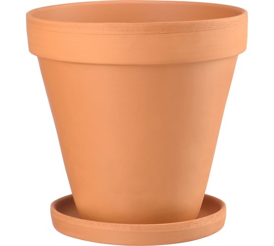 Изображение товара Керамический горшок с подставкой Вещицы конус, 2 л, терракотовый GKL-3-3