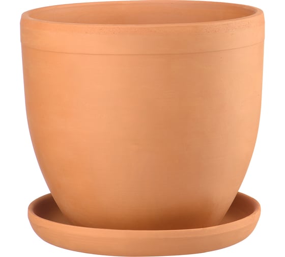 Изображение товара Керамический горшок с подставкой Вещицы 2.5 л, терракотовый GKL-109b