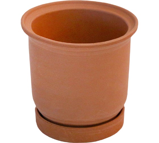 Изображение товара Керамический горшок с подставкой Вещицы 1.3 л, терракотовый GKL-4-1
