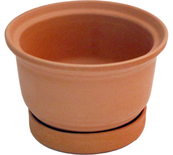Изображение товара Керамический горшок с подставкой Вещицы 0.4 л, терракотовый GKL-2a-1