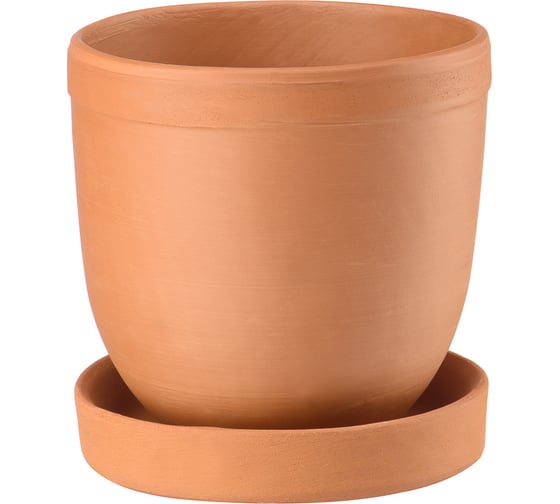 Изображение товара Керамический горшок с подставкой Вещицы 0.5 л, терракотовый GKL-65