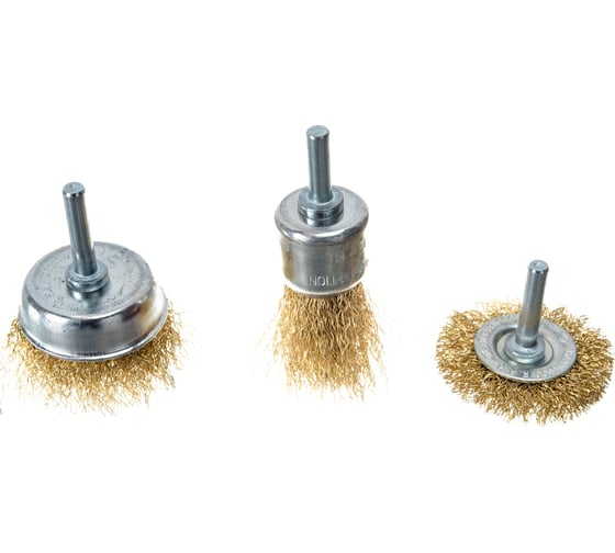 Изображение товара Набор корщеток FIT IT 3 шт, колесо 50мм, чашка 50мм, венчик 25мм 38563