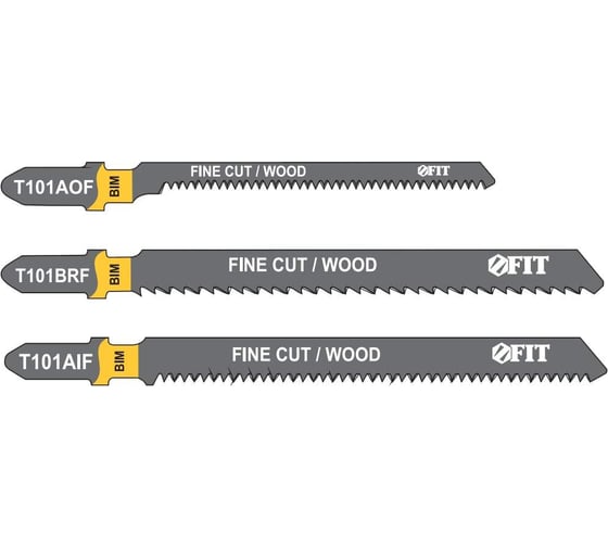 Изображение товара Набор полотен для электролобзика, 6 шт. (T101BRF 2шт.; T101AOF 2шт.; T101AIF 2шт.) FIT HQ 41012