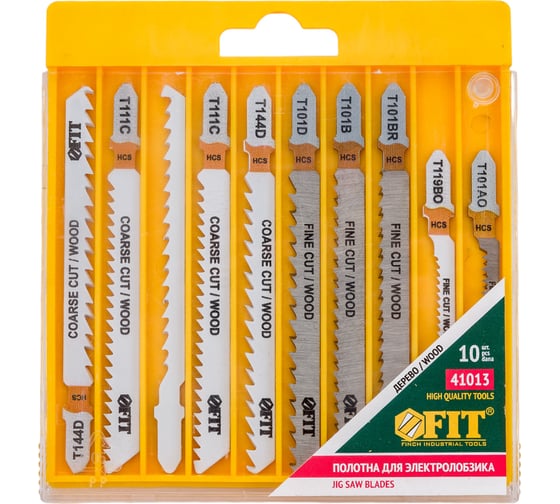 Изображение товара Набор полотен по дереву для электролобзика (10 шт.) FIT 41013