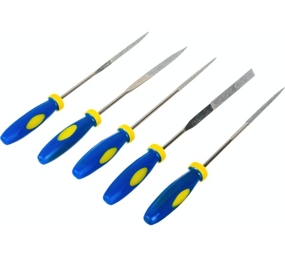 Изображение товара Алмазные надфили, мягкая ручка, 3х140х50мм, 5шт FIT HQ 42173