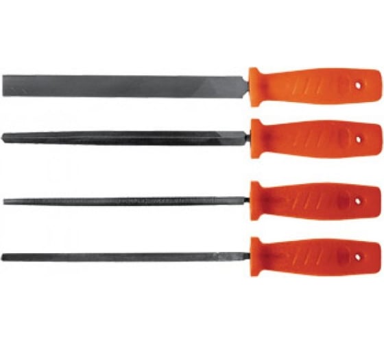 Изображение товара Напильники FIT IT 4 шт. 200 мм, пластиковая ручка 42705