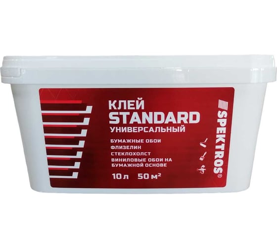 Изображение товара Готовый клей для флизелина, стеклохолста и стеклообоев SPEKTROS Standard (10 л) 56084