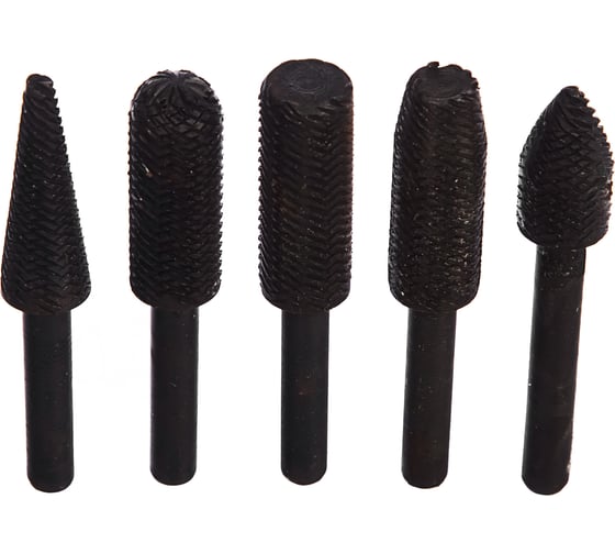 Изображение товара Шарошки металлические для фигурных отверстий, по металлу 5 шт. FIT IT 36475