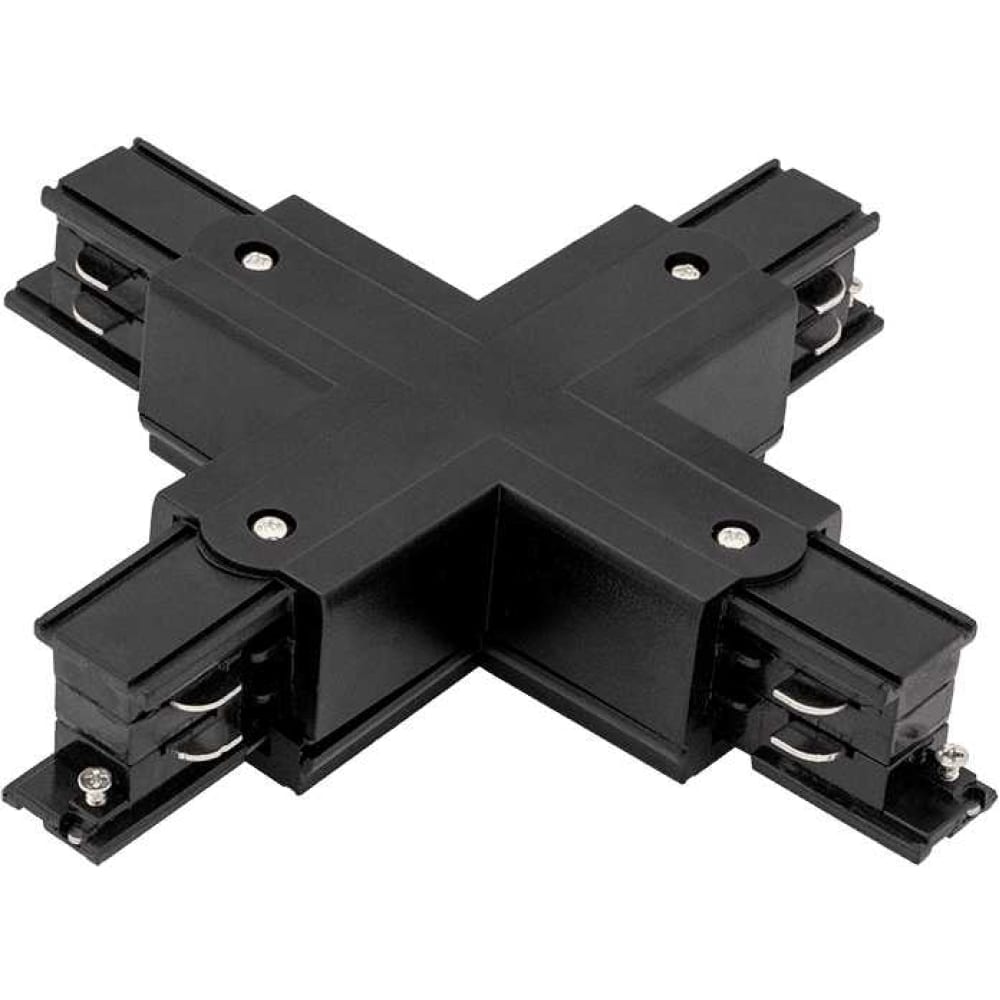 Коннектор для трековых систем DesignLed, цвет черный CN-3F-X-BL - фото 1