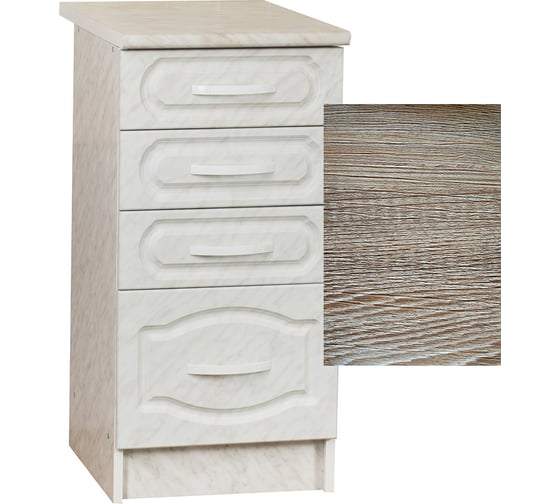 Изображение товара Рабочий стол SANTREK ширина 40 см Ель 4 ящика фасад МДФ, столешница цвет сахара 64199